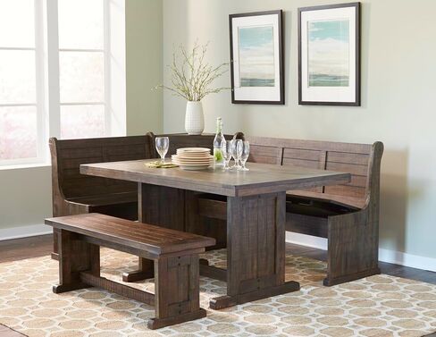 Sunny Designs Solid Wood Breakfast Nook Set (Marble White and Buck Skin) in Saudi Arabia