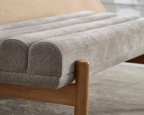 VESCASA Upholstered End of Bed Bench with Solid Wood Legs, Modern 47" W Entryway Bench with Comfortable Soft Cushion Seat for Living Room, Bedroom, Hallway, Chenille White in Kuwait