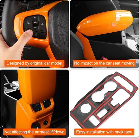 4pcs Front & Rear Window Lift Trim Switch Button Panel Covers, Window Car Glass Lift Switch Decorative Cover, Compatible with Ford Ranger 2023 2024 in Kuwait