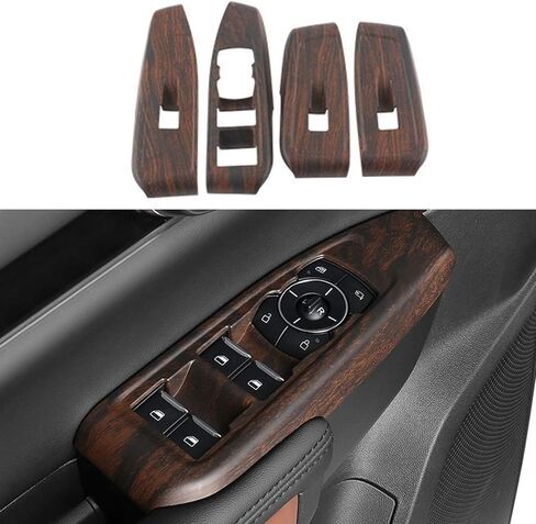 4pcs Front & Rear Window Lift Trim Switch Button Panel Covers, Window Car Glass Lift Switch Decorative Cover, Compatible with Ford Ranger 2023 2024 in Kuwait