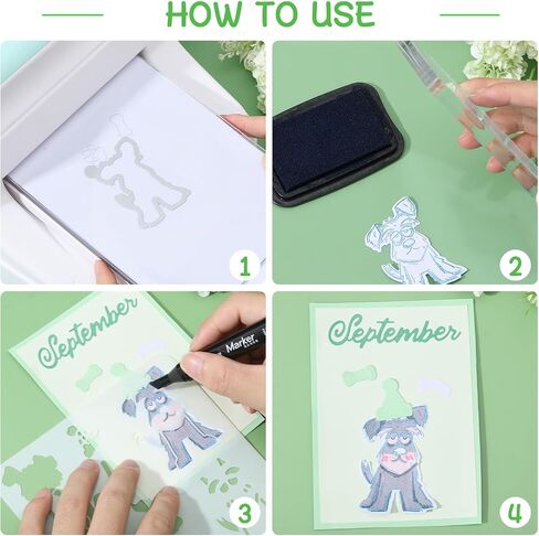 GLOBLELAND Cartoon Dog Silicone Clear Stamps Metal Funny Dog Cutting Die Cuts Geometric Dog Claw Background PET Paint Craft Stencils Template for Card Making and DIY Embossing Scrapbooking in Saudi Arabia