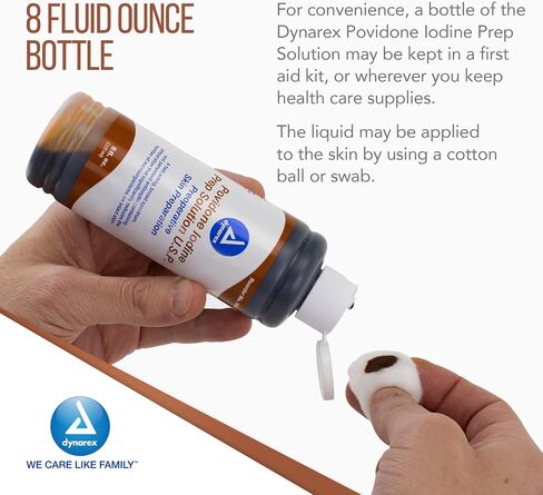 Dynarex Povidone-Iodine Prep Solution, Antiseptic Solution for Skin and Mucosa, Ideal for Surgical Site Preparation, Contains Povidone Iodine 10%,1 Bottle of 1 gal Povidone-Iodine in Saudi Arabia