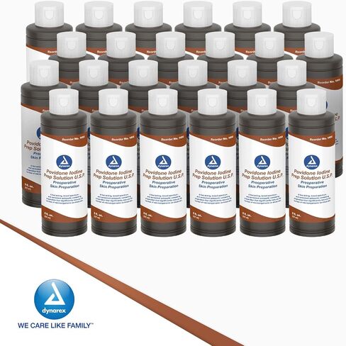 Dynarex Povidone-Iodine Prep Solution, Antiseptic Solution for Skin and Mucosa, Ideal for Surgical Site Preparation, Contains Povidone Iodine 10%,1 Bottle of 1 gal Povidone-Iodine in Saudi Arabia