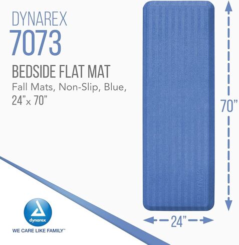 Dynarex FLATMat Fall Mats for Elderly Patients - Beveled Edge for Wheelchair Accessibility - Non-Slip Senior Fall Prevention Pad for Protection (24" x 70" x 0.75", Burgundy) in Kuwait