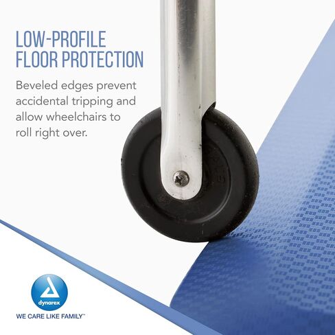 Dynarex FLATMat Fall Mats for Elderly Patients - Beveled Edge for Wheelchair Accessibility - Non-Slip Senior Fall Prevention Pad for Protection (24" x 70" x 0.75", Burgundy) in Kuwait