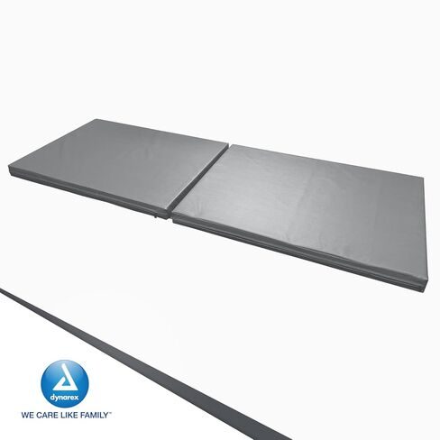 Dynarex Bedside Bi-Fold Foam Floor Mat - Waterproof Safety Floor Mat for Elderly & Hospital Patients - Accident & Fall Prevention Pad, Gray - 24" x 66" in Kuwait