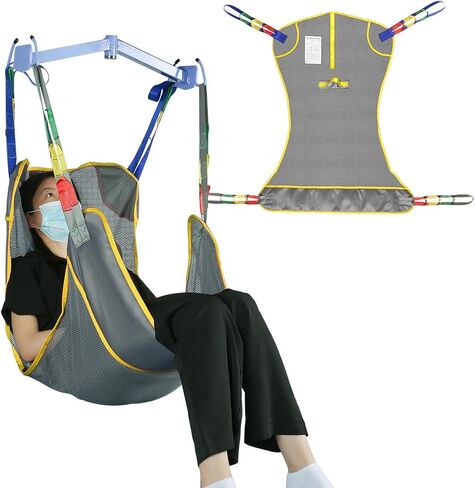 Universal Full Body Patient Lift Sling, Patient Lift Medical Sling for Bed Positioning and Bathing Assist Aids,Transfer Sling for Elderly,Disabled,Bedridden in Kuwait