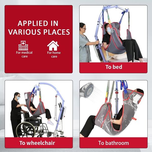 Universal Full Body Patient Lift Sling, Patient Lift Medical Sling for Bed Positioning and Bathing Assist Aids,Transfer Sling for Elderly,Disabled,Bedridden in Kuwait