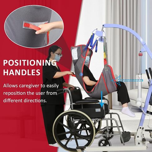 Universal Full Body Patient Lift Sling, Patient Lift Medical Sling for Bed Positioning and Bathing Assist Aids,Transfer Sling for Elderly,Disabled,Bedridden in Kuwait