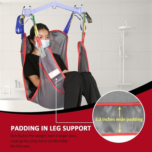 Universal Full Body Patient Lift Sling, Patient Lift Medical Sling for Bed Positioning and Bathing Assist Aids,Transfer Sling for Elderly,Disabled,Bedridden in Kuwait