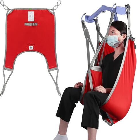 Patient Lift Divided Leg Sling with Lower Back, Lift Sling for Transfer and Positioning and Lifting, 500lb Weight Capacity (Large) in Kuwait