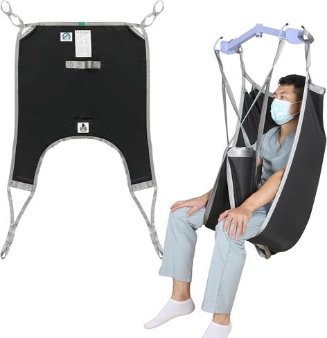 Patient Lift Divided Leg Sling with Lower Back, Lift Sling for Transfer and Positioning and Lifting, 500lb Weight Capacity (Large) in Kuwait