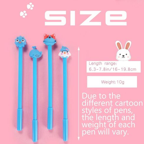 50 Pcs Cute Cartoon Pens for Kids, Random Novelty Kawaii Gel Black Ink Pens Bulk, Back to School Assorted Cool Writing Pen for Student Gift, School Office Home Supplies Present in Saudi Arabia