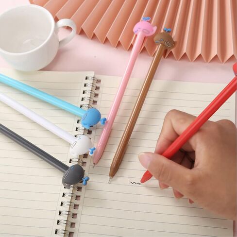 50 Pcs Cute Cartoon Pens for Kids, Random Novelty Kawaii Gel Black Ink Pens Bulk, Back to School Assorted Cool Writing Pen for Student Gift, School Office Home Supplies Present in Saudi Arabia