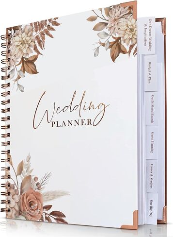 Wedding Planner for Bride,Wedding Planning Book and Organizer,Wedding Binder Book with Pockets,Perfect Engagement Gifts for Newly Enaged Couples (Floral) in Saudi Arabia