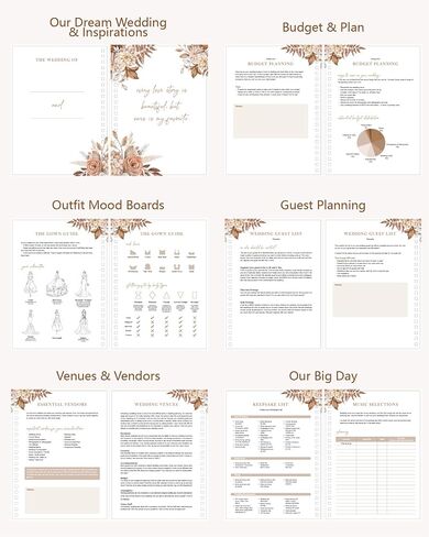 Wedding Planner for Bride,Wedding Planning Book and Organizer,Wedding Binder Book with Pockets,Perfect Engagement Gifts for Newly Enaged Couples (Floral) in Saudi Arabia