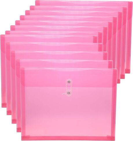 12pcs مغلفات بلاستيكية مع إغلاق السلسلة مجلدات تحميل جانبية صافية 1-1/4 بوصات التوسع A4 حجم/حرف حجم الحرف in Kuwait