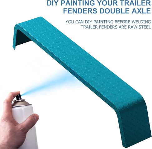 Tandem Axle Trailer Fenders 72-7/8"x10-1/4"x13",Heavy Duty Steel 14 Gauge Double Axle Trailer Fenders Fit 13"-15" Tires,2 Pack (Black Detachable) in Kuwait