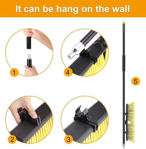 KeFanta 18 Inches Push Broom Outdoor- Heavy Duty Broom with 63" Long Handle for Deck Driveway Garage Yard Patio Warehouse Concrete Floor Cleaning in Saudi Arabia