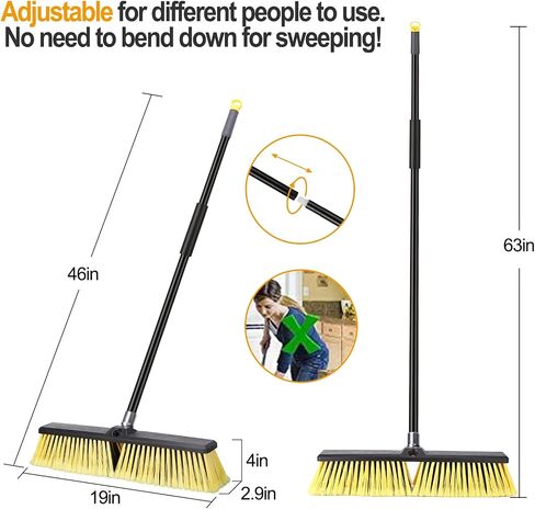 KeFanta 18 Inches Push Broom Outdoor- Heavy Duty Broom with 63" Long Handle for Deck Driveway Garage Yard Patio Warehouse Concrete Floor Cleaning in Saudi Arabia