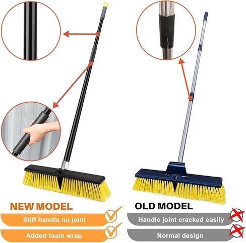 KeFanta 18 Inches Push Broom Outdoor- Heavy Duty Broom with 63" Long Handle for Deck Driveway Garage Yard Patio Warehouse Concrete Floor Cleaning in Saudi Arabia