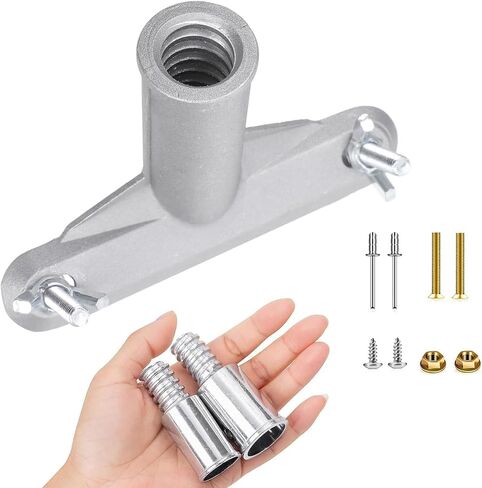 Broom Handle Bracket,5mm Thickness Deck Brush Accessories,Aluminum One-Piece Casting Metal Brackets,Broom Bracket for American Style Threadedd Threaded Tip Replacement (2) in Kuwait