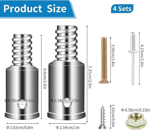 Broom Handle Bracket,5mm Thickness Deck Brush Accessories,Aluminum One-Piece Casting Metal Brackets,Broom Bracket for American Style Threadedd Threaded Tip Replacement (2) in Kuwait