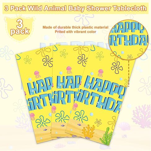3pcs table -flower party for Girls Baby Shower Boho Spring Floral Birthday Party Party Decorations Flower TableCover لـ 20 ضيفًا in Kuwait