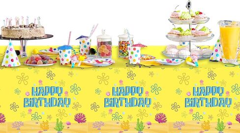 3pcs table -flower party for Girls Baby Shower Boho Spring Floral Birthday Party Party Decorations Flower TableCover لـ 20 ضيفًا in Kuwait