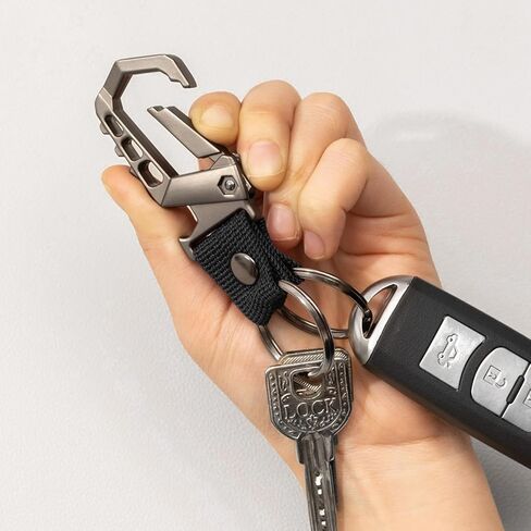سلسلة مفاتيح المفاتيح الثقيلة ، وتفتيت الزجاجة ، سلاسل مفاتيح السيارة ، ومقطع Carabiner المعدني متعدد الاستخدامات ، و 2 حلقات مفتاحية in Saudi Arabia