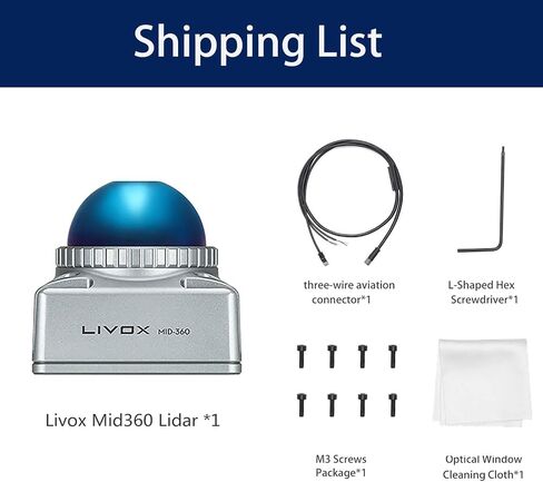 LIVOX MID-360 LIDAR الحد الأدنى من نطاق الكشف الأصلي للروبوتات ذاتية القيادة (مع موصل) in Kuwait