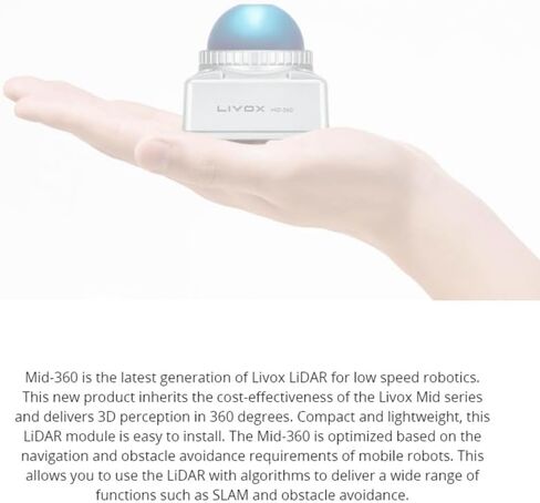 LIVOX MID-360 LIDAR الحد الأدنى من نطاق الكشف الأصلي للروبوتات ذاتية القيادة (مع موصل) in Kuwait