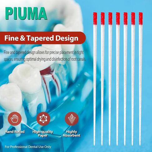 200 PCs Dental Grade Piuma Absorbent Paper Points #15-40 Mixed by VASTMED | Tapper for Dental Endo Endodontic Sterile in Saudi Arabia