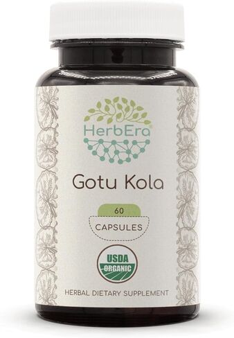 كبسولات GOTU KOLA USDA | كبسولات نباتية عضوية معتمدة ، مكملات الغذائية العشبية | Centella Asiatica المجفف العشبة (120 عدد) in Saudi Arabia
