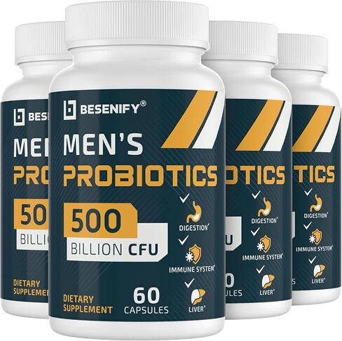 Probiotics for Men, 500 Billion CFUs & 12 Strains, Men's Probiotic with Turmeric, Cranberry, Goji, Pro Biotics for Overall Digestive, Immune Health, Stomach, Gut & Bloating, 60 Capsules in Saudi Arabia