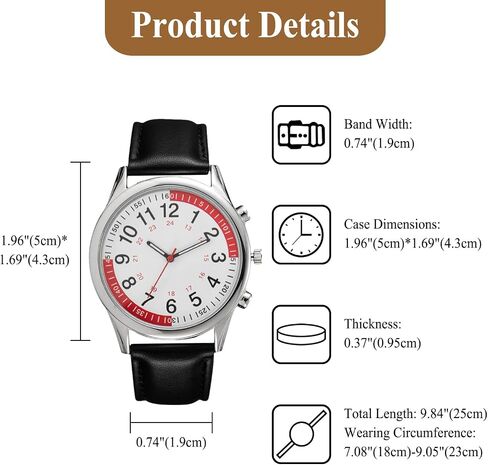 JewelryWe Backpack Clip-on FOB Watches: Buckle Key Ring Pocket Watch with Detachable Leather Strap Watches Set in Saudi Arabia