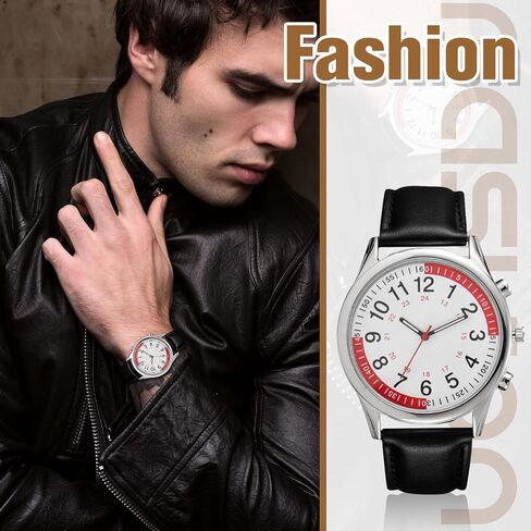 JewelryWe Backpack Clip-on FOB Watches: Buckle Key Ring Pocket Watch with Detachable Leather Strap Watches Set in Saudi Arabia