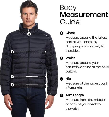 Weatherproof Men's Puffer Jacket, Lightweight Wind Resistant Alternative Down Jacket with Packable Travel Neck Pillow (S-3XL) in Saudi Arabia
