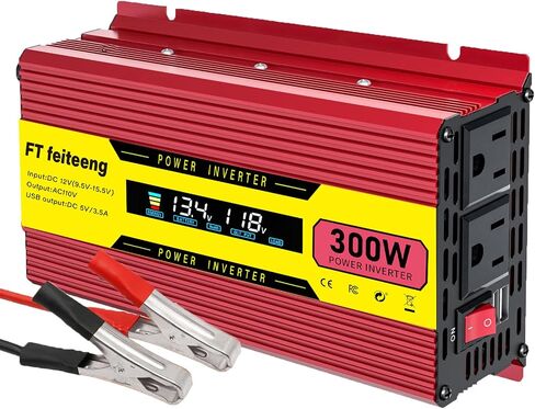 150W Car Power Inverter, 12V DC to 110V/120V AC Inverter with 2 AC Sockets & USB-C Port for Phone Laptops Road Trip in Saudi Arabia