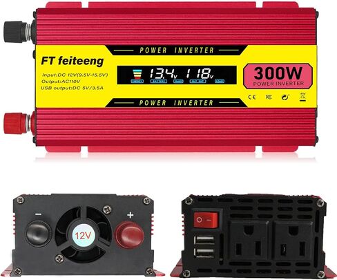 150W Car Power Inverter, 12V DC to 110V/120V AC Inverter with 2 AC Sockets & USB-C Port for Phone Laptops Road Trip in Saudi Arabia