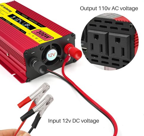150W Car Power Inverter, 12V DC to 110V/120V AC Inverter with 2 AC Sockets & USB-C Port for Phone Laptops Road Trip in Saudi Arabia