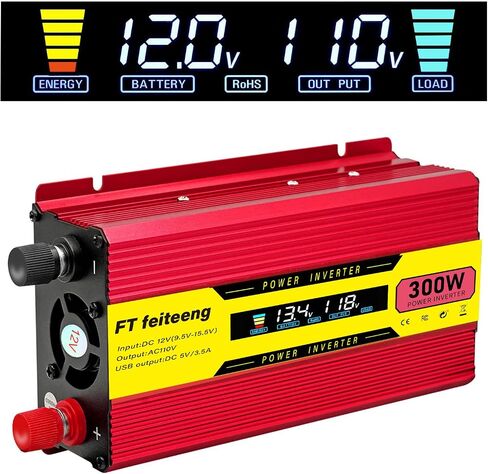 150W Car Power Inverter, 12V DC to 110V/120V AC Inverter with 2 AC Sockets & USB-C Port for Phone Laptops Road Trip in Saudi Arabia