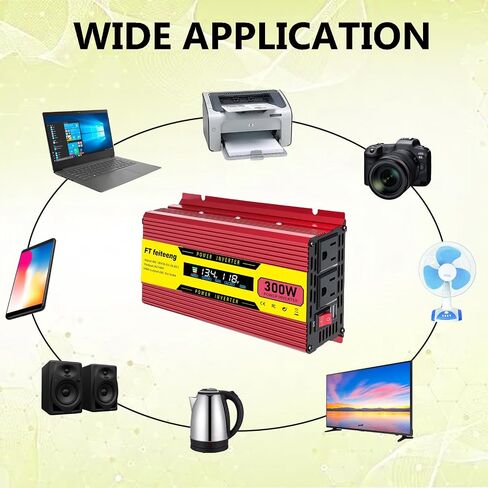 150W Car Power Inverter, 12V DC to 110V/120V AC Inverter with 2 AC Sockets & USB-C Port for Phone Laptops Road Trip in Saudi Arabia
