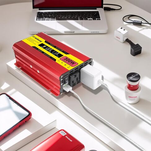 150W Car Power Inverter, 12V DC to 110V/120V AC Inverter with 2 AC Sockets & USB-C Port for Phone Laptops Road Trip in Saudi Arabia