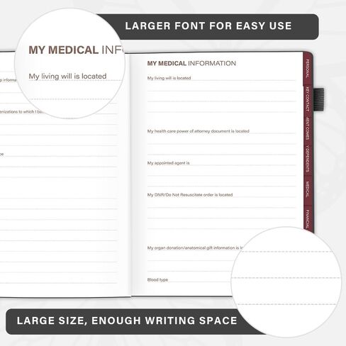 End of Life Planner, Wish List - Guided Final Arrangements When I'm Gone Workbook for Beneficiary, Last Wishes Preparation & Funeral Planning With Pockets for Documents,7x10" in Kuwait