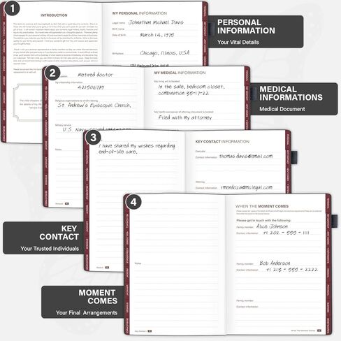 End of Life Planner, Wish List - Guided Final Arrangements When I'm Gone Workbook for Beneficiary, Last Wishes Preparation & Funeral Planning With Pockets for Documents,7x10" in Kuwait