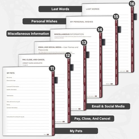 End of Life Planner, Wish List - Guided Final Arrangements When I'm Gone Workbook for Beneficiary, Last Wishes Preparation & Funeral Planning With Pockets for Documents,7x10" in Kuwait