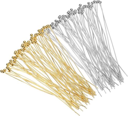 MECCANIXITY 200Pcs Plated Ball Head Pins Jewelry Making 24 Gauge 20mm Wire Head Pins for DIY Craft Necklaces Bracelets Earrings, Bronze and Purple Bronze in Kuwait