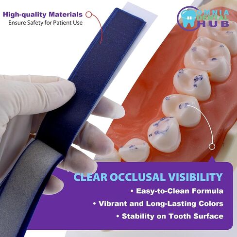 240pcs dental درجة تعبير أوراق من قبل Omnia واحد | لدغة ميكرون زرقاء رقيقة من الورق والفيلم المضاعف الجانب من أجل التعديلات الإطباق والداخل القريب in Kuwait