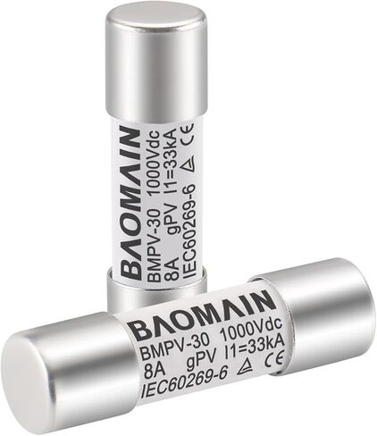 Baomain Solar PV Fuse, gPV Type Fuse Link PV-30 10 X 38 mm,10A 1000V DC,33kA, CE Listed Pack of 10 in Saudi Arabia